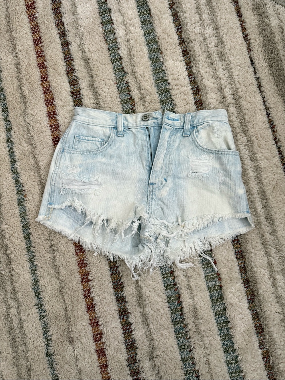 Hollister Light Wash Distressed Denim Shorts